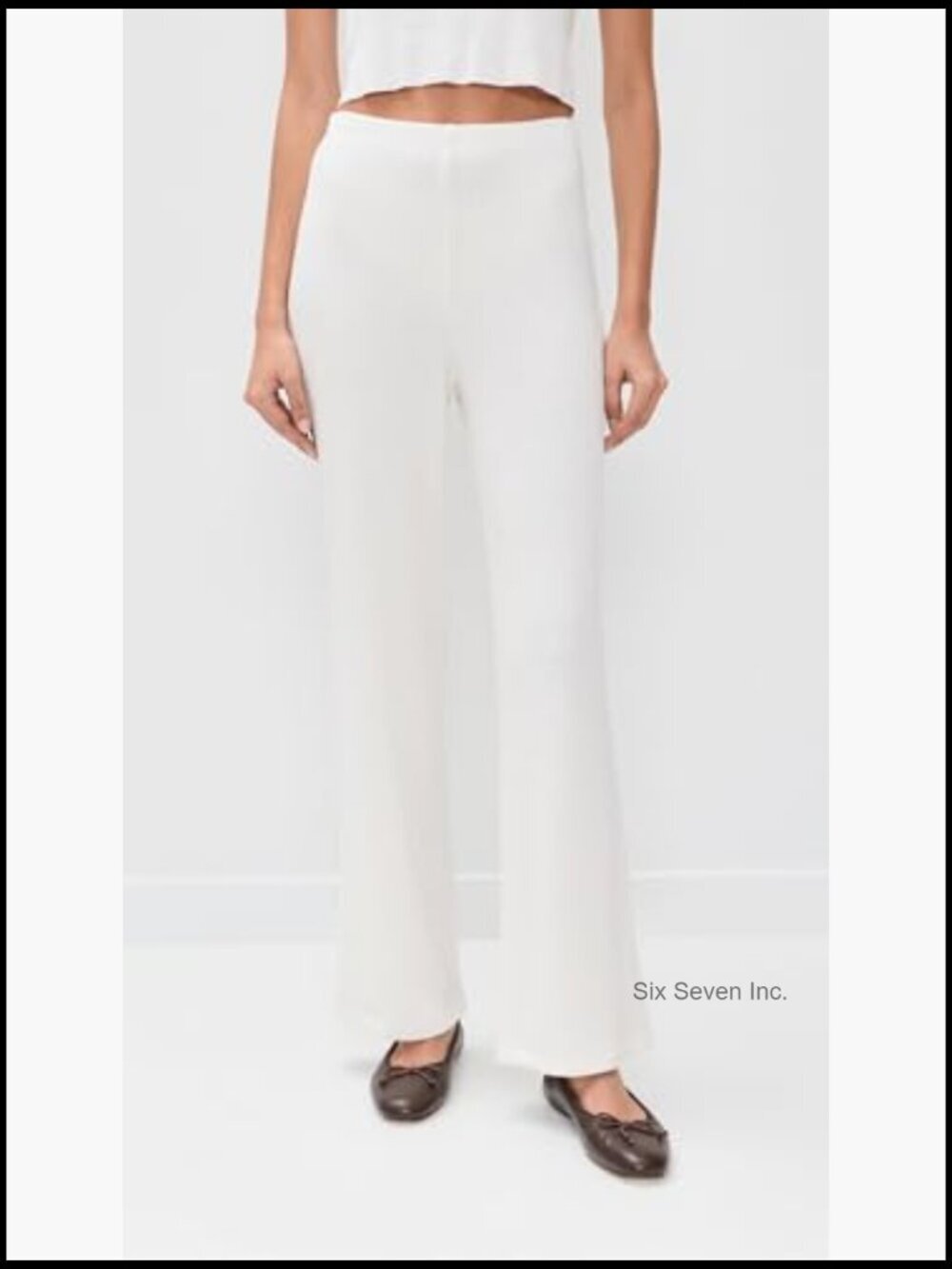 High Rise Ribbed Pants with Super-Stretch Fabric - Picture 2 of 6